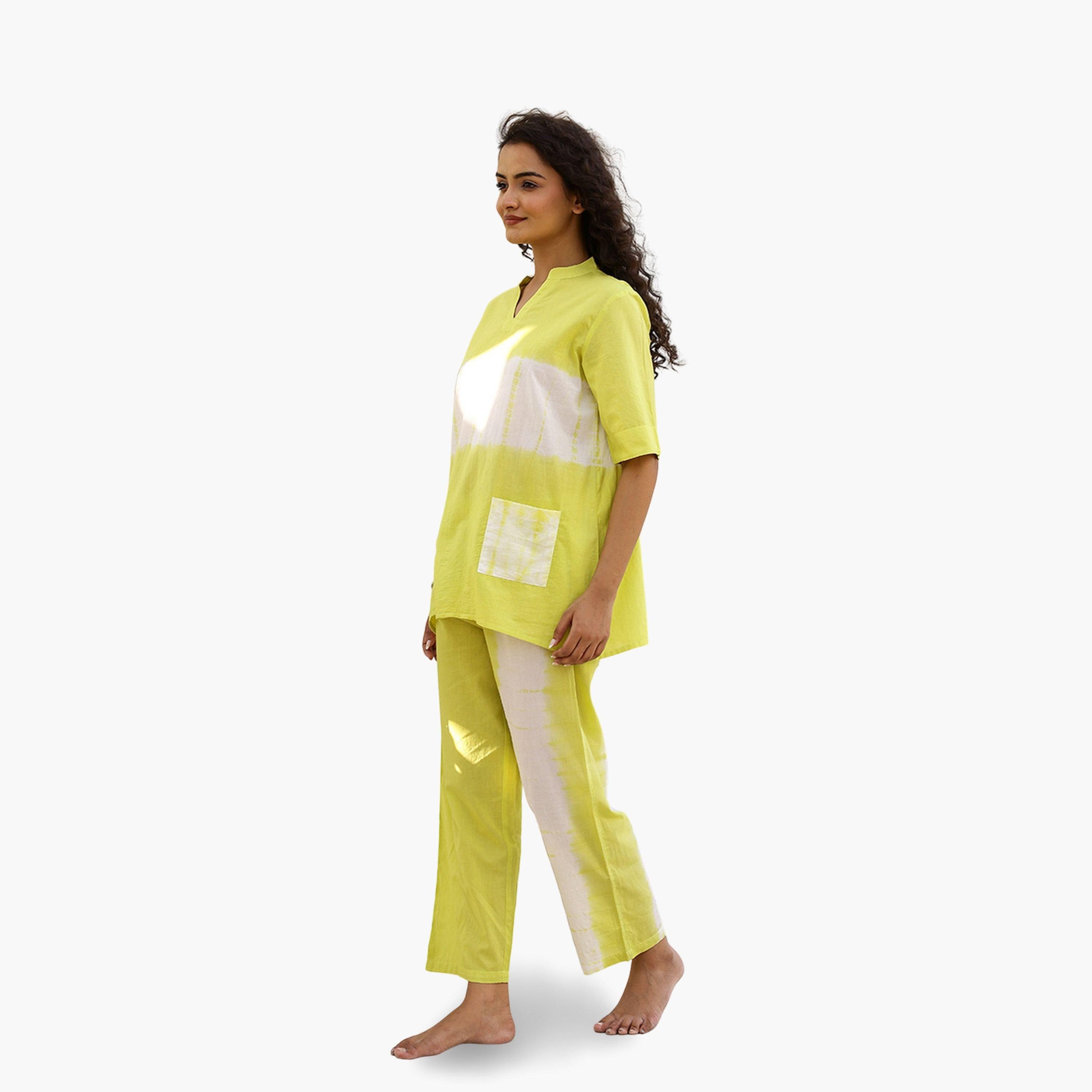 طقم نوم نسائي قطن خالص بطبعة تاي داي-women-clothing-nightwear-pyjamas-longsets-image-4