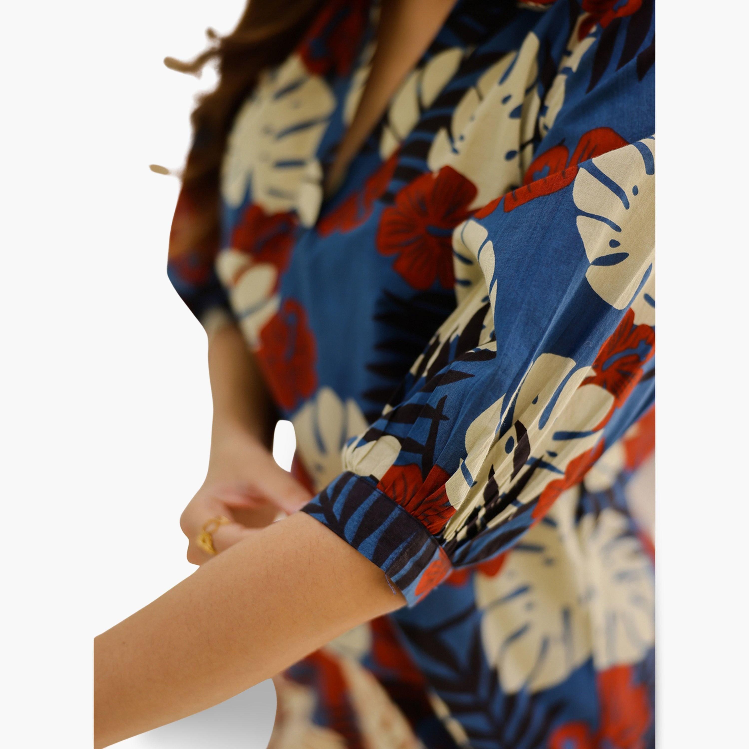 Sanskrutihomes Women Tropical Printed Pure Cotton Top and Pyjama Set-women-clothing-nightwear-pyjamas-longsets-image-5