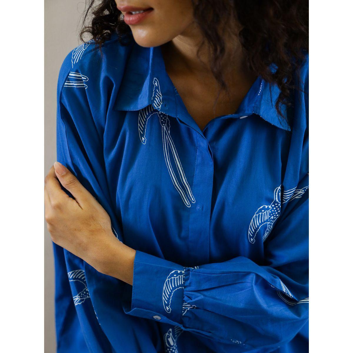 طقم من بنطال بيجاما وبلوزة قطنية مطبعة-women-clothing-nightwear-pyjamas-longsets-image-5