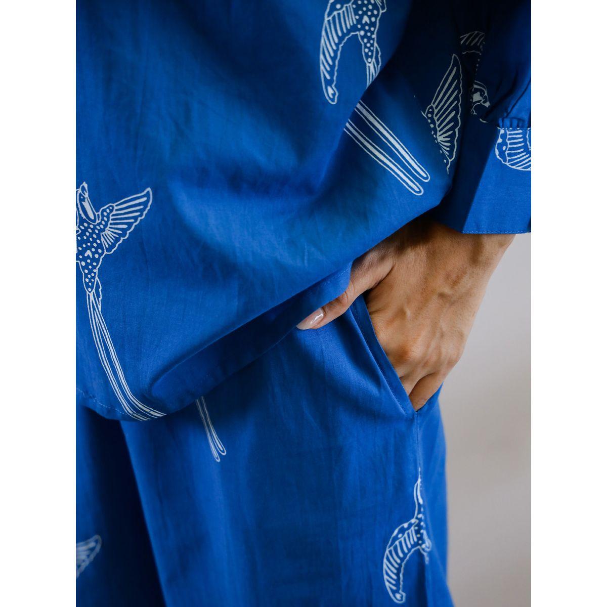 طقم من بنطال بيجاما وبلوزة قطنية مطبعة-women-clothing-nightwear-pyjamas-longsets-image-7