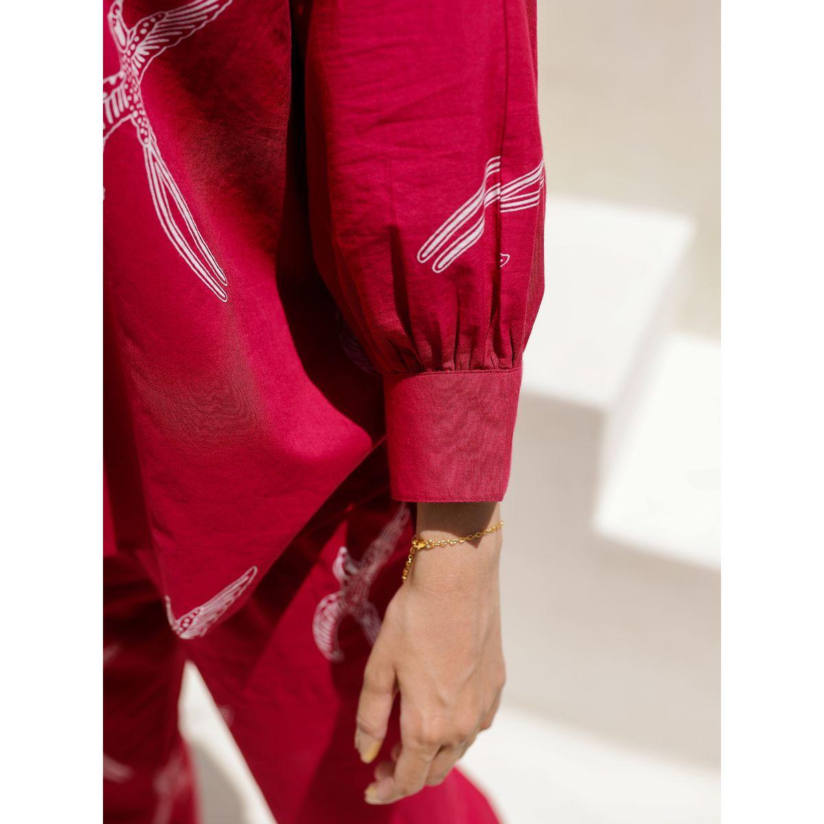 طقم من بنطال بيجاما وبلوزة قطنية مطبعة-women-clothing-nightwear-pyjamas-longsets-image-6