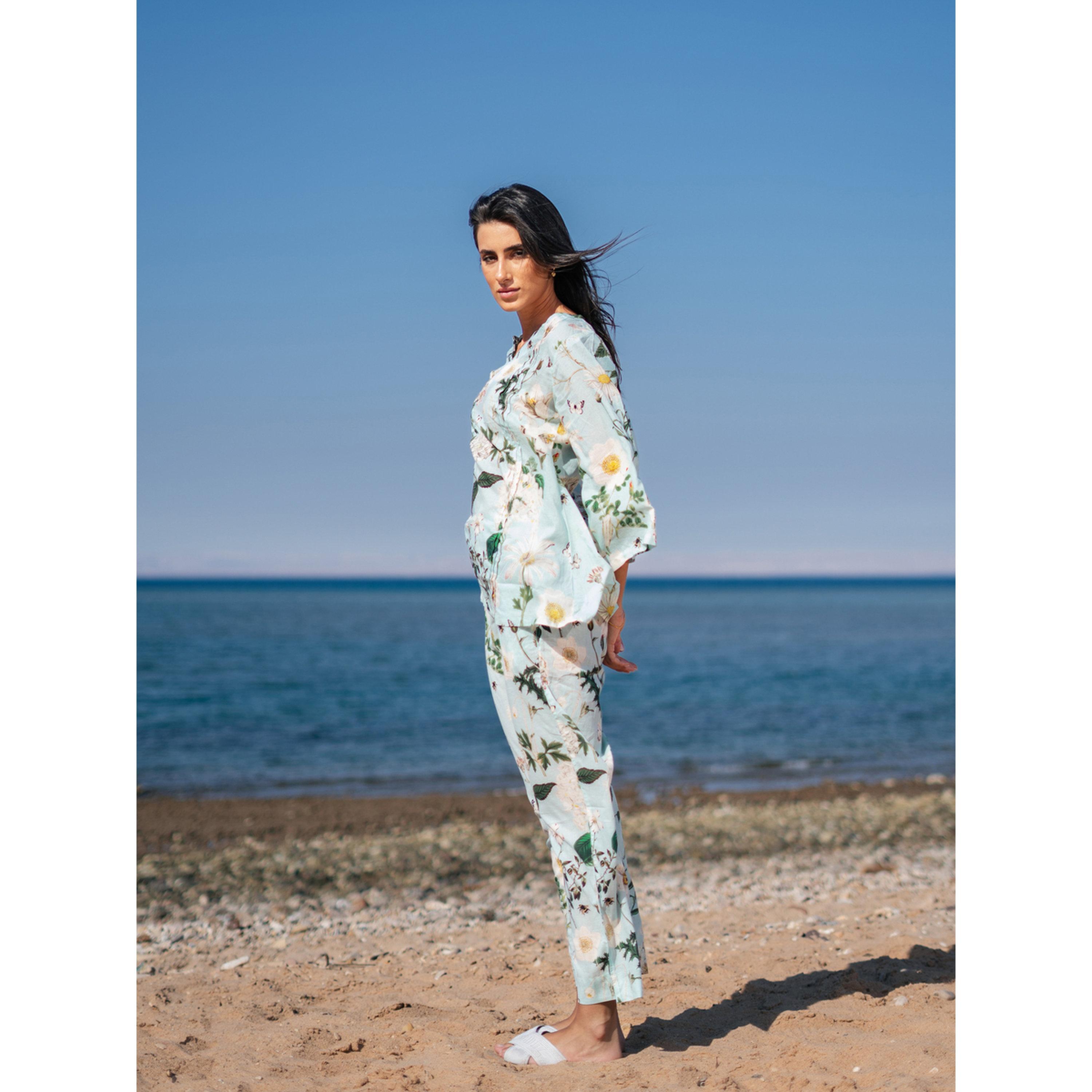 Sanskrutihomes Floral Print Cotton Top and Pyjama Set-women-clothing-nightwear-pyjamas-longsets-image-4