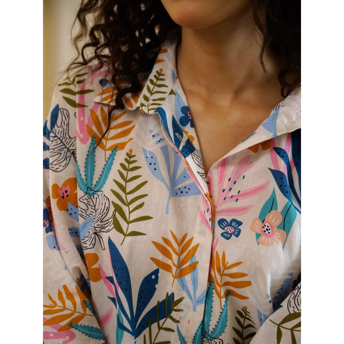 Sanskrutihomes Women Floral Printed Cotton Shirt and Pyjama Set-women-clothing-nightwear-pyjamas-longsets-image-5
