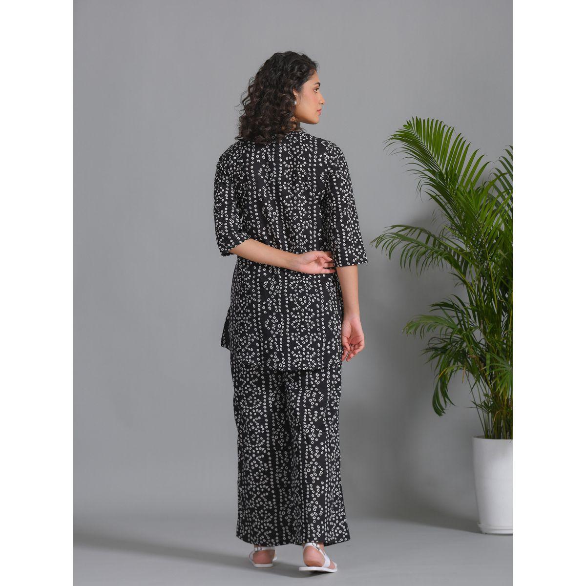 طقم من بنطال بيجاما وبلوزة قطنية مطبعة بالكامل-women-clothing-nightwear-pyjamas-longsets-image-2