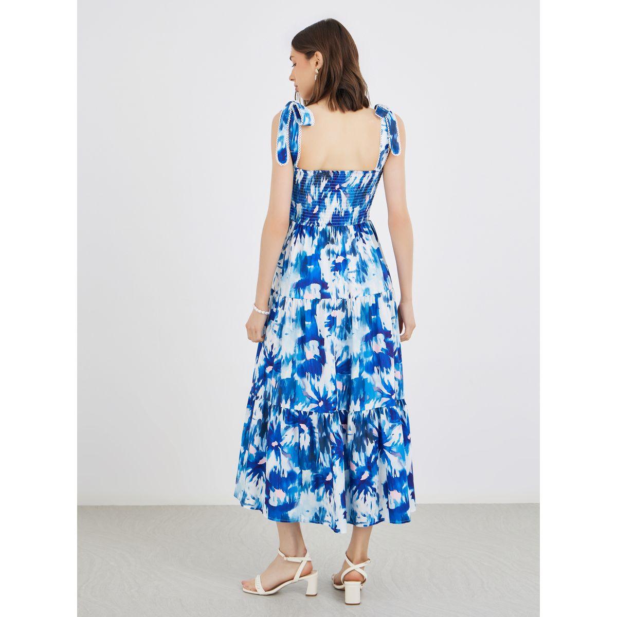 فستان ميدي بحمالات وتفاصيل مُجمعة-women-clothing-dresses-image-5