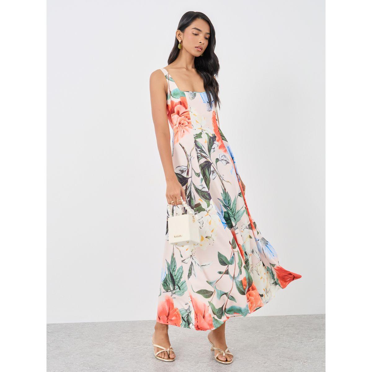 Take Two Floral Print Square Neck Sleeveless Maxi Dress-women-clothing-dresses-image-1