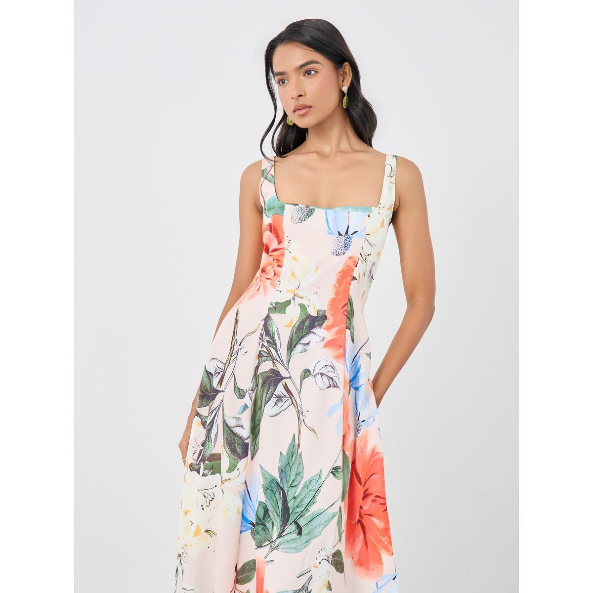 Take Two Floral Print Square Neck Sleeveless Maxi Dress-women-clothing-dresses-image-3