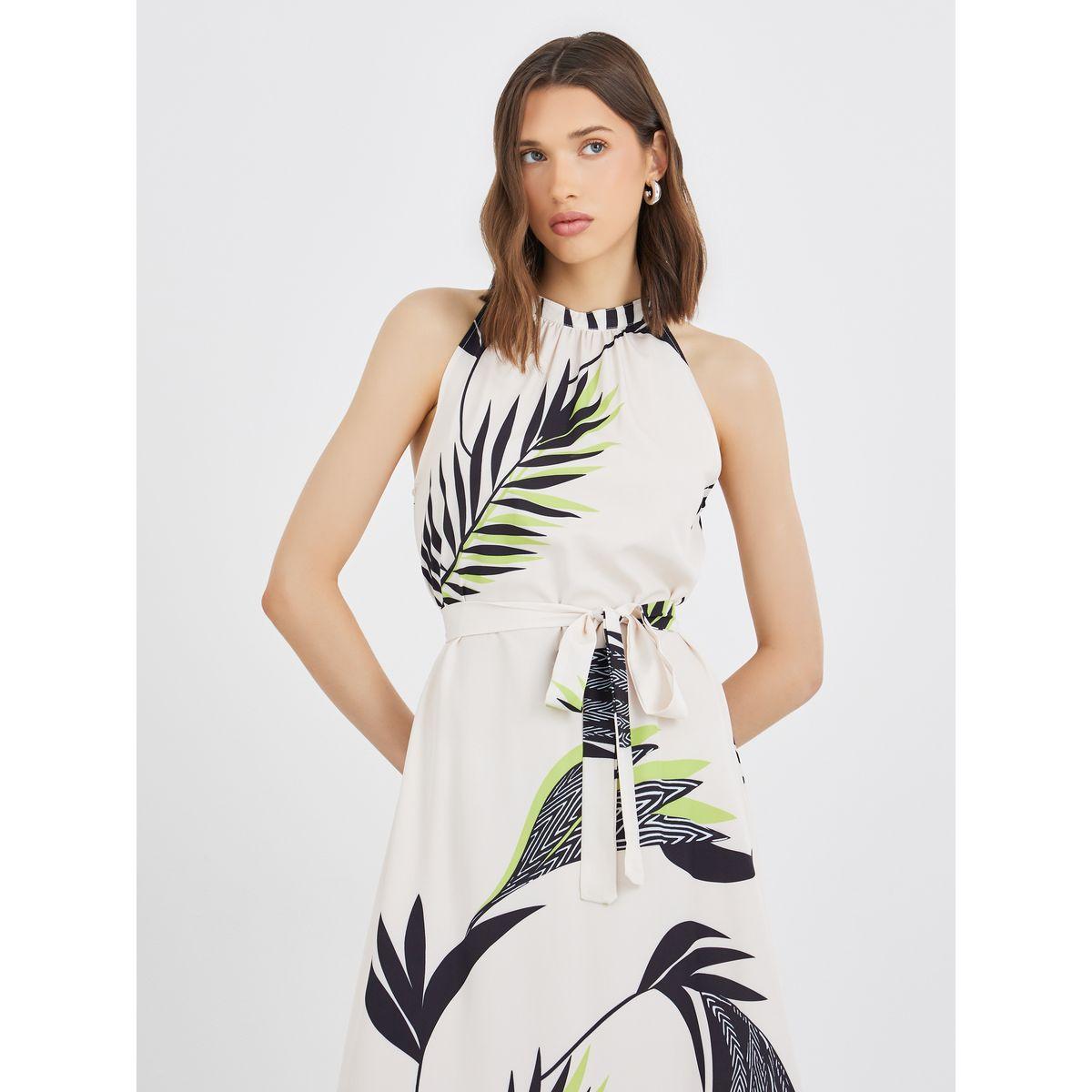 فستان طويل مُطبع بدون أكمام مع تفاصيل كشكش-women-clothing-dresses-image-3