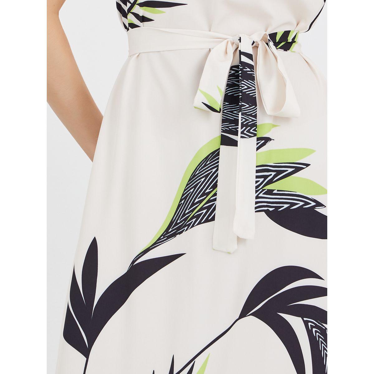 Take Two Printed Sleeveless Ruffle Hem Belted Maxi Dress-women-clothing-dresses-image-4