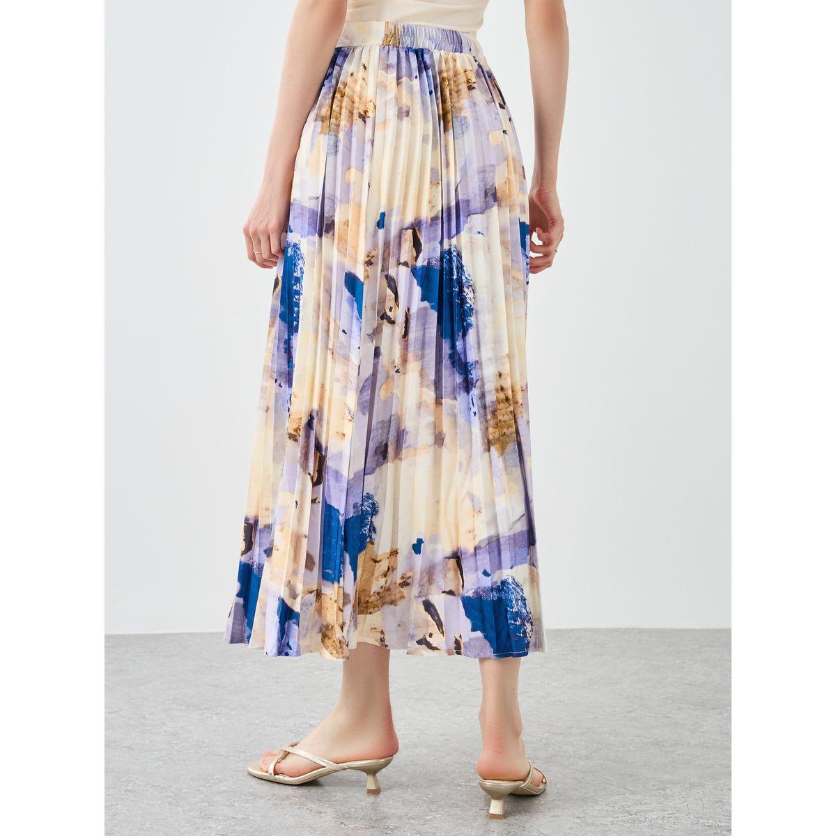 Take Two Women Abstract Print Pleated A-Line Midi Skirt-women-clothing-bottoms-skirts-image-4
