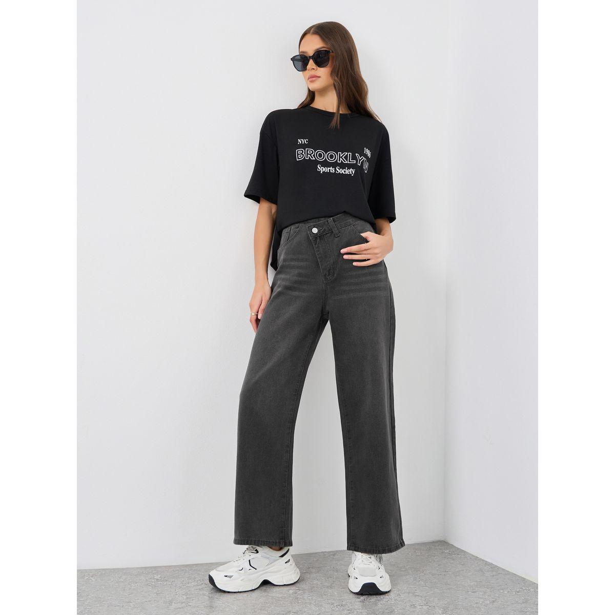 بنطال جينز بقصة أرجل واسعة وخصر عالي-women-clothing-bottoms-jeans-image-1