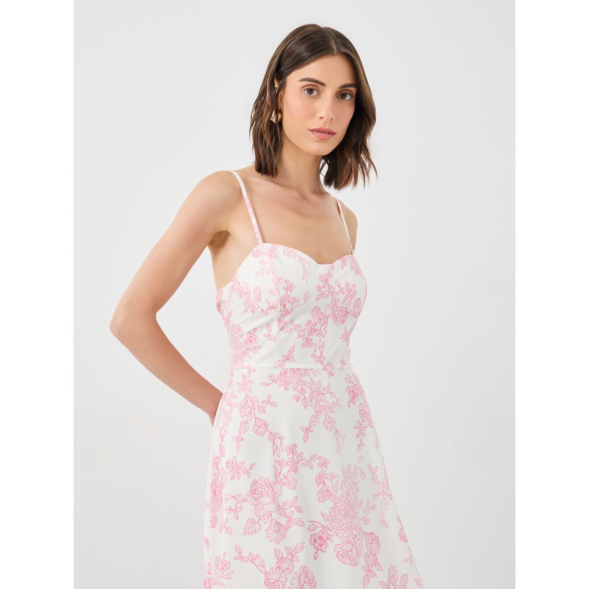فستان ميدي بطبعة زهور وياقة على شكل قلب-women-clothing-dresses-image-3