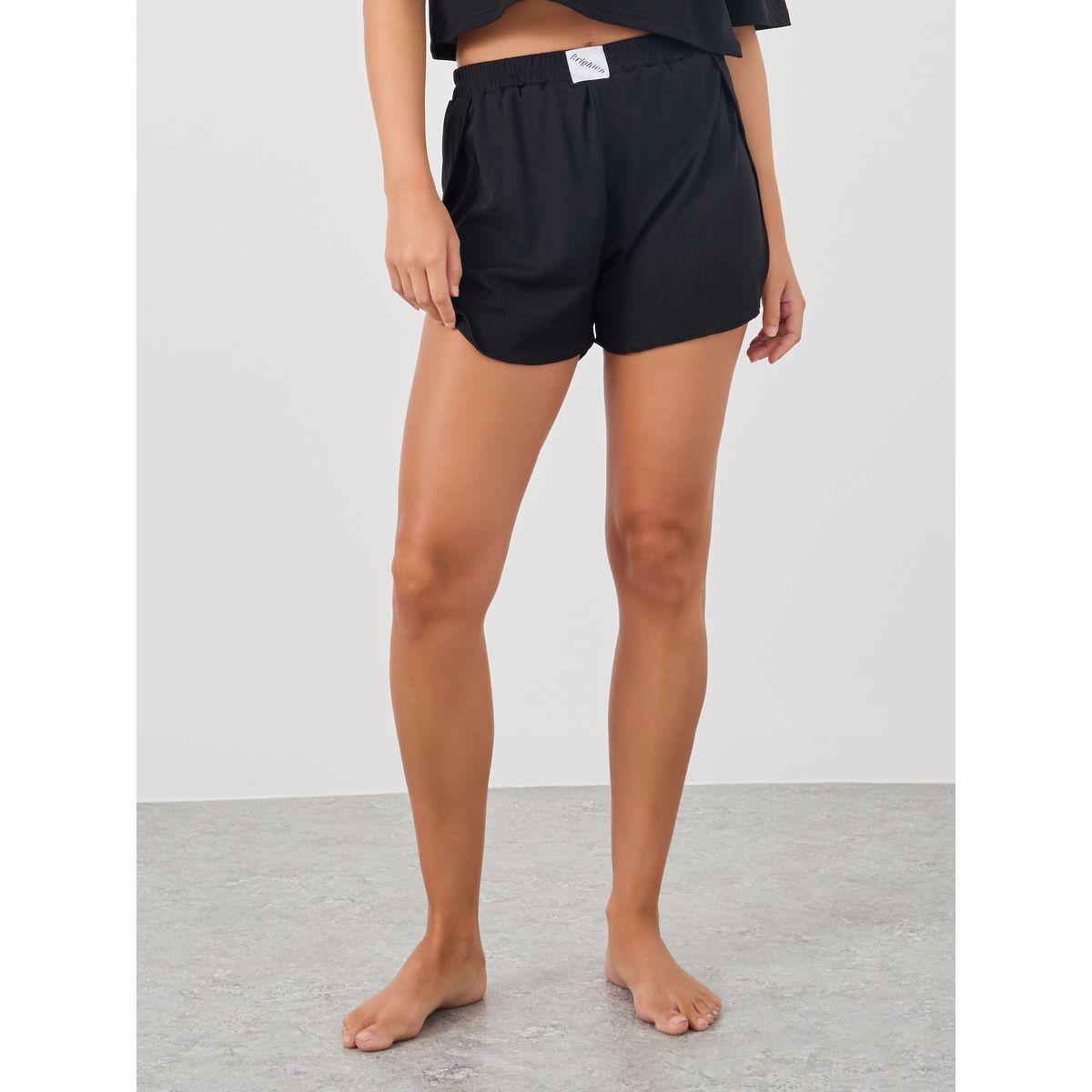Styli Solid Short Sleeve Crop T-Shirt and Shorts Set-women-clothing-nightwear-pyjamas-shortsets-image-5