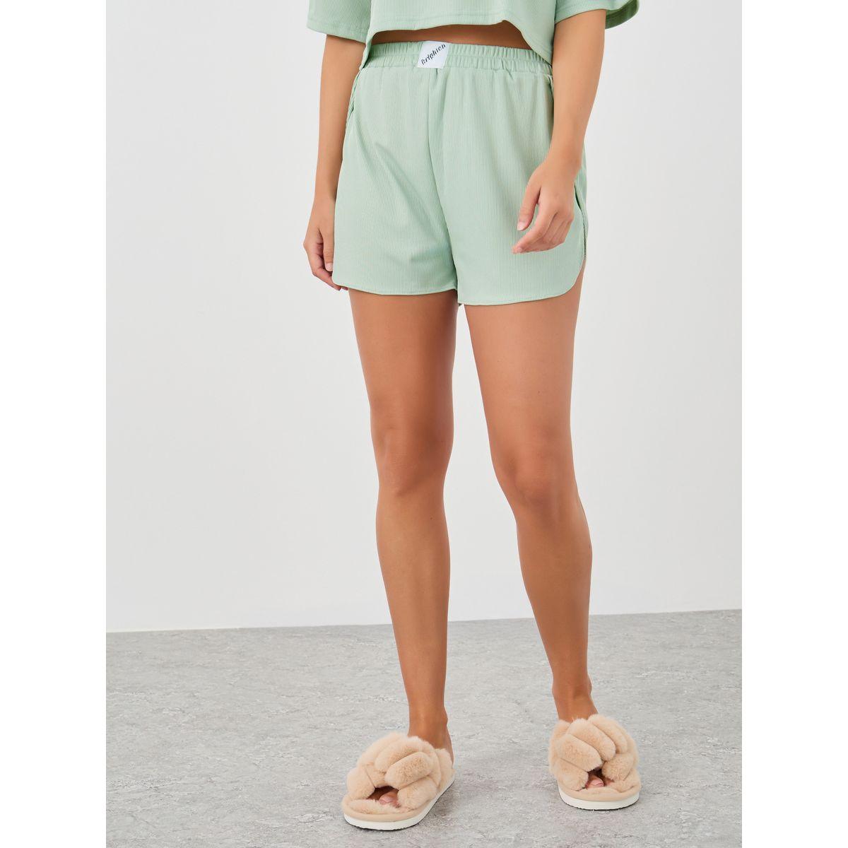 Styli Solid Short Sleeve Crop T-Shirt and Shorts Set-women-clothing-nightwear-pyjamas-shortsets-image-5