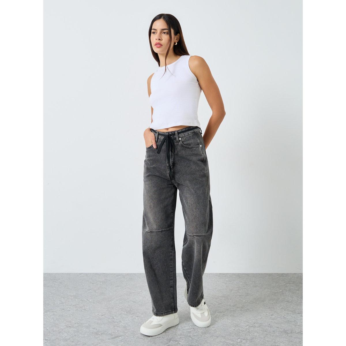 Styli High Rise Cut and Sew Panel Jeans-women-clothing-bottoms-jeans-image-1