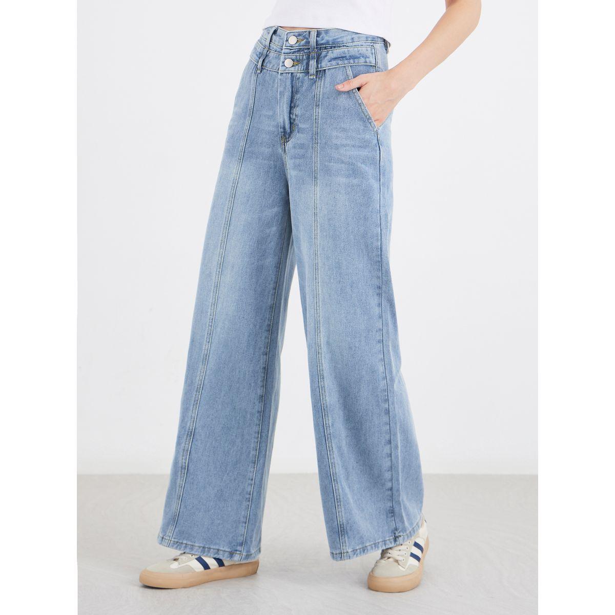 Styli High Rise Wide Leg Jeans with Pintuck Detail-women-clothing-bottoms-jeans-image-2