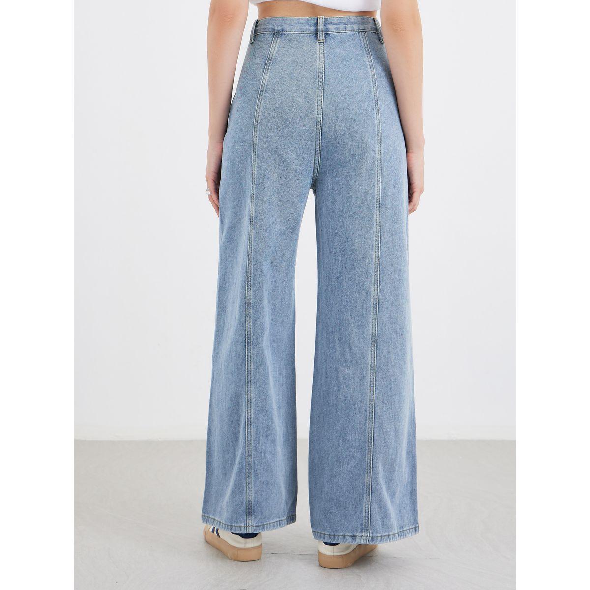 Styli High Rise Wide Leg Jeans with Pintuck Detail-women-clothing-bottoms-jeans-image-4