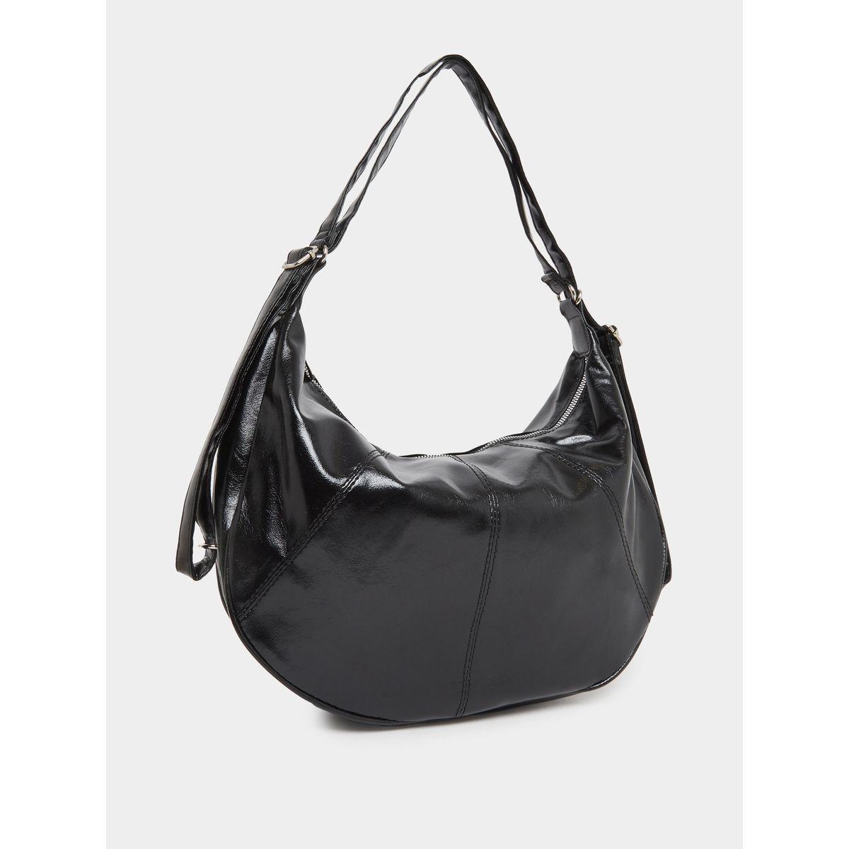 Styli Solid Leather Shoulder Bag with Zip Closure-women-bagsandwallets-handbags-image-1