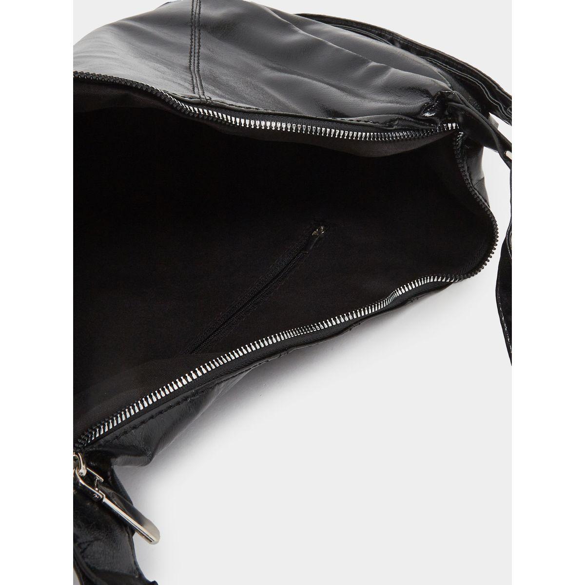 Styli Solid Leather Shoulder Bag with Zip Closure-women-bagsandwallets-handbags-image-4
