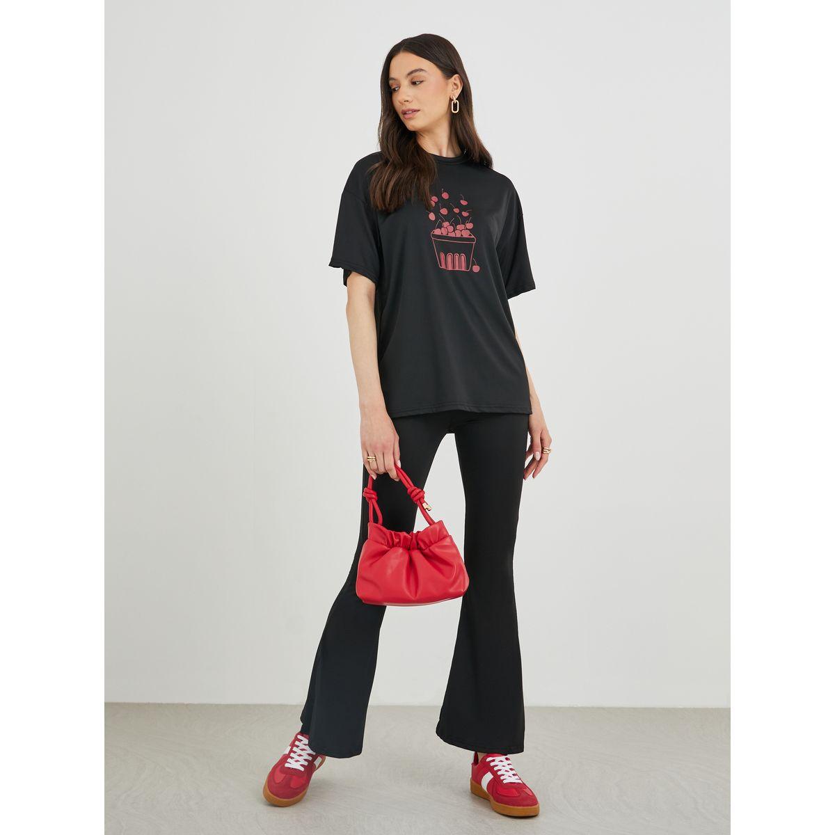 Styli Cherry Printed Short Sleeve T-Shirt and Leggings Co-Ords-women-clothing-coordsets-image-2