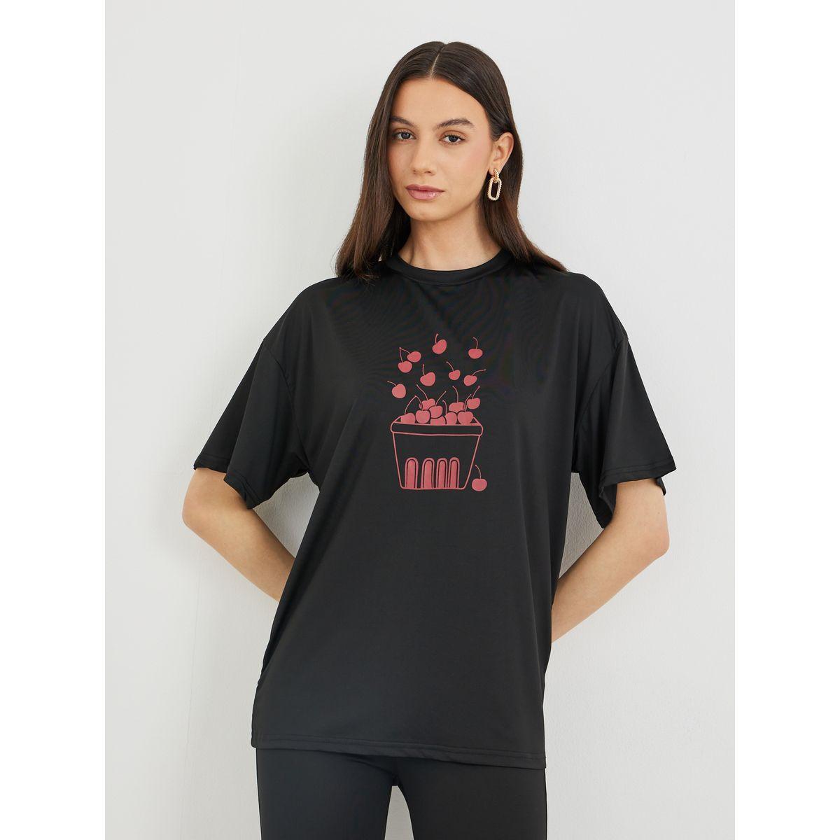 Styli Cherry Printed Short Sleeve T-Shirt and Leggings Co-Ords-women-clothing-coordsets-image-3