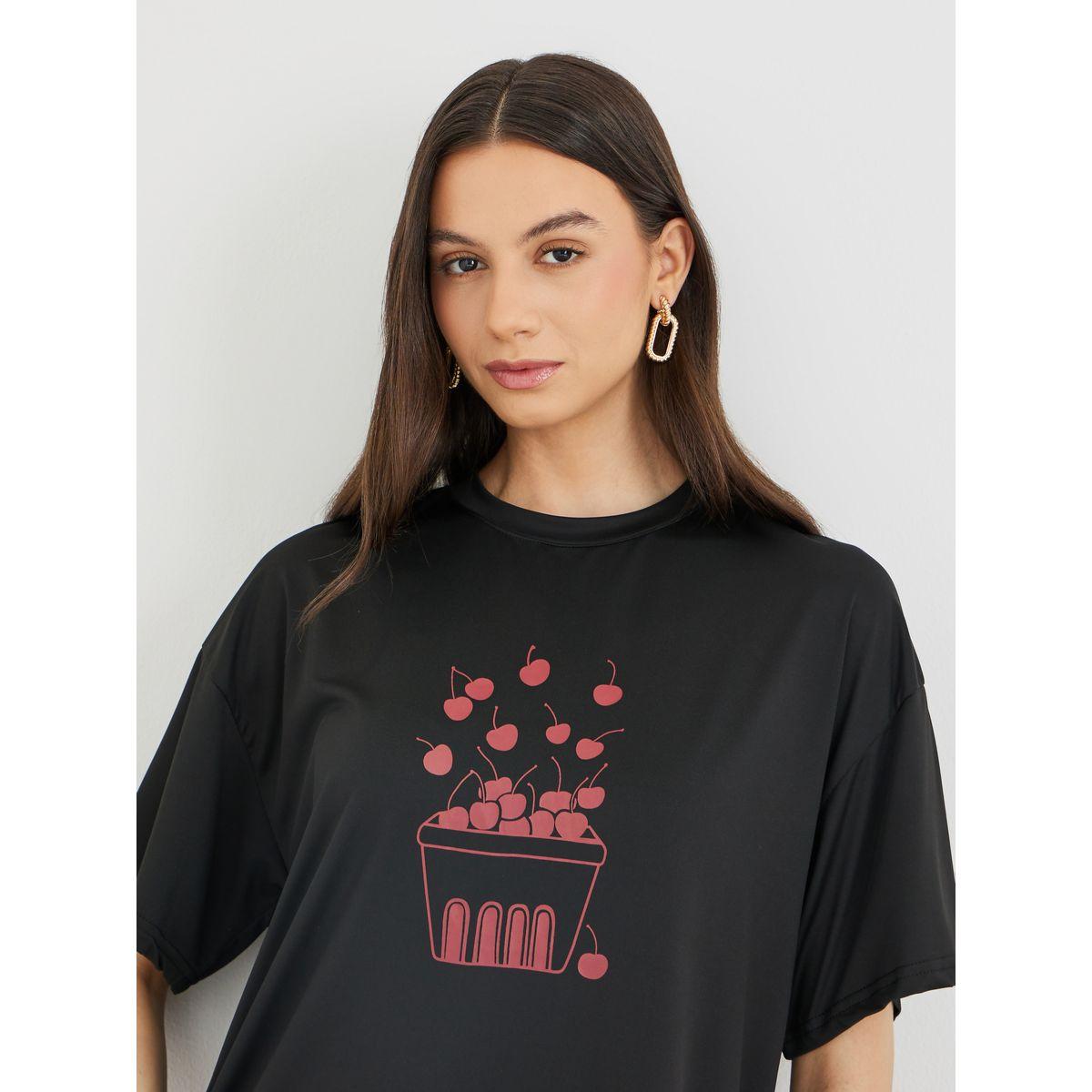 Styli Cherry Printed Short Sleeve T-Shirt and Leggings Co-Ords-women-clothing-coordsets-image-4