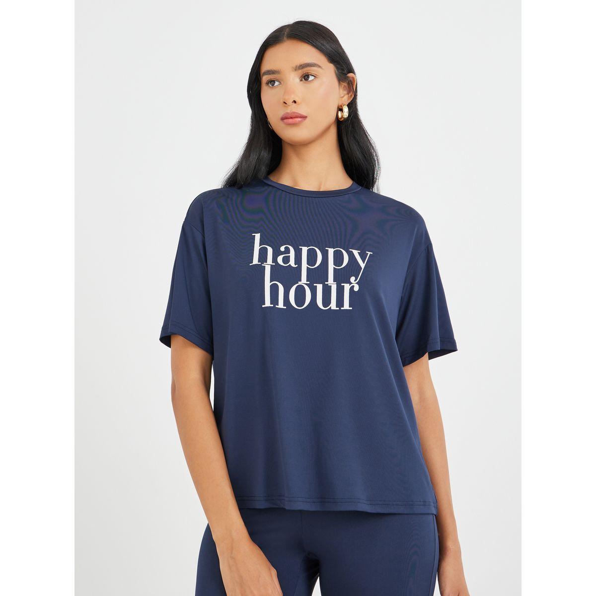 Styli Slogan Print Short Sleeve T-Shirt and Leggings Co-Ords-women-clothing-coordsets-image-3