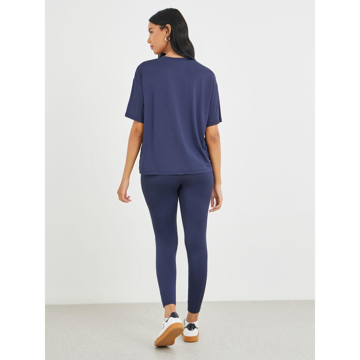Styli Slogan Print Short Sleeve T-Shirt and Leggings Co-Ords-women-clothing-coordsets-image-6