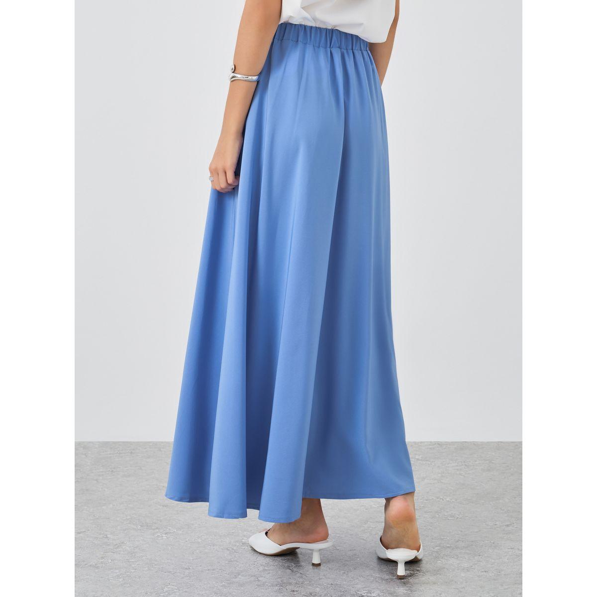 Styli Solid A-Line Maxi Skirts-women-clothing-bottoms-skirts-image-4