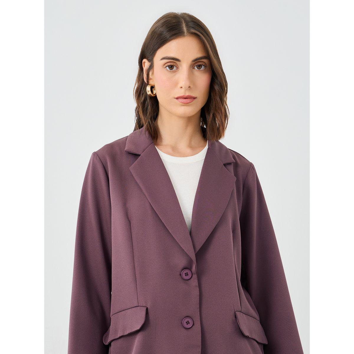 Styli Solid Notch Label Blazer and Wide Leg Pants Co-Ords-women-clothing-coordsets-image-4