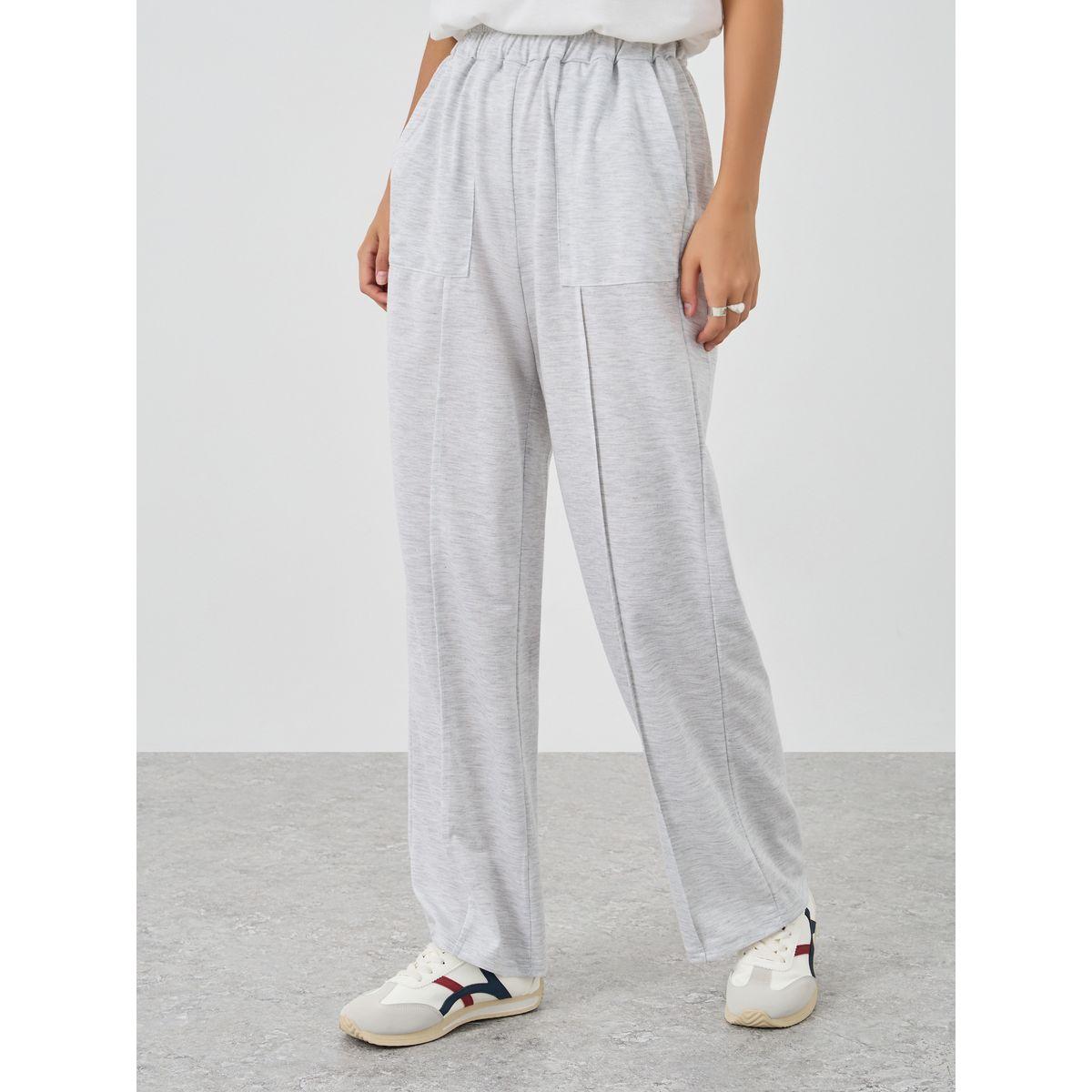 Styli Solid Elasticated Waistband Joggers with Pintuck Detail-women-clothing-bottoms-joggers-image-2