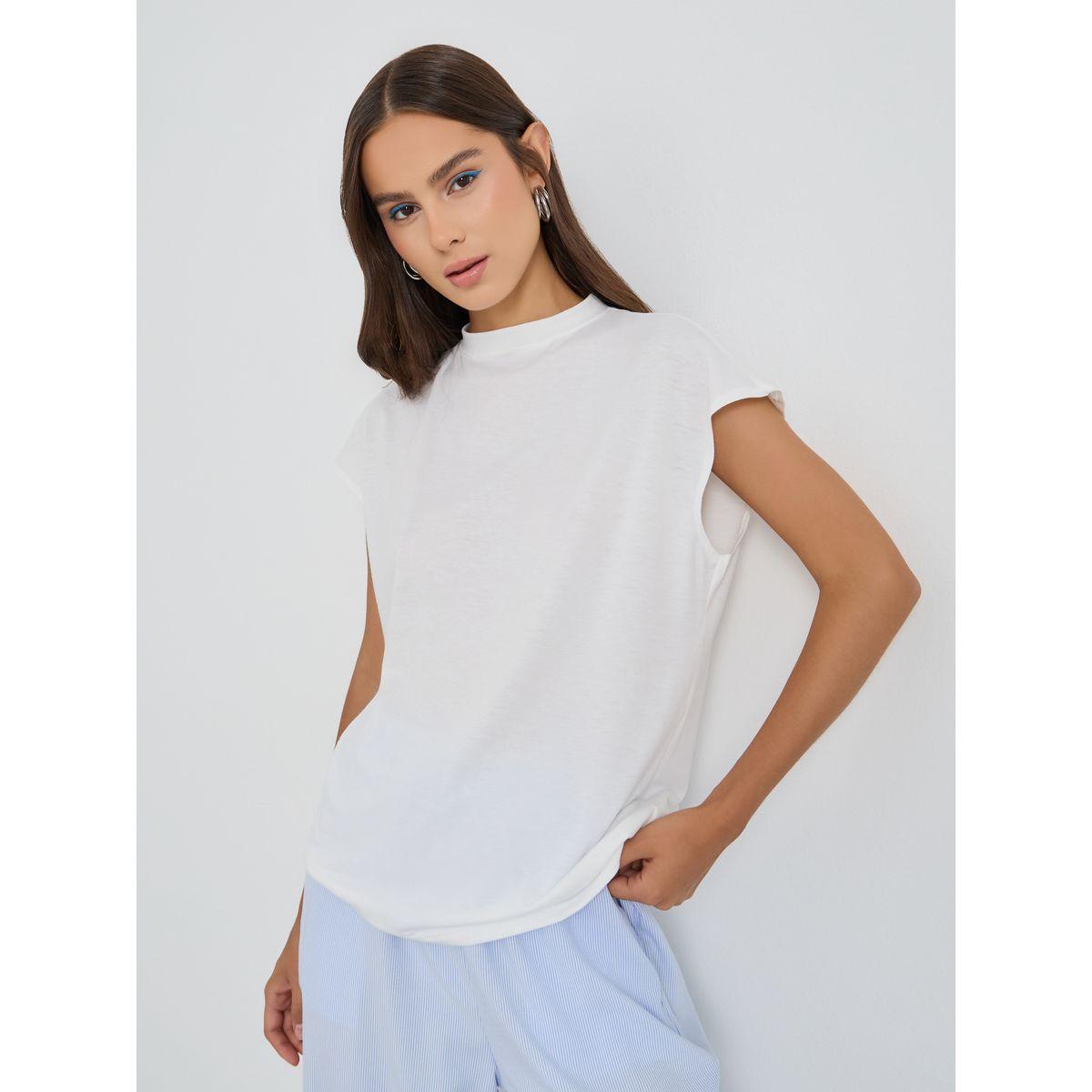 Styli Solid Sleeveless Regular Fit T-Shirt-women-clothing-tshirts-image-1