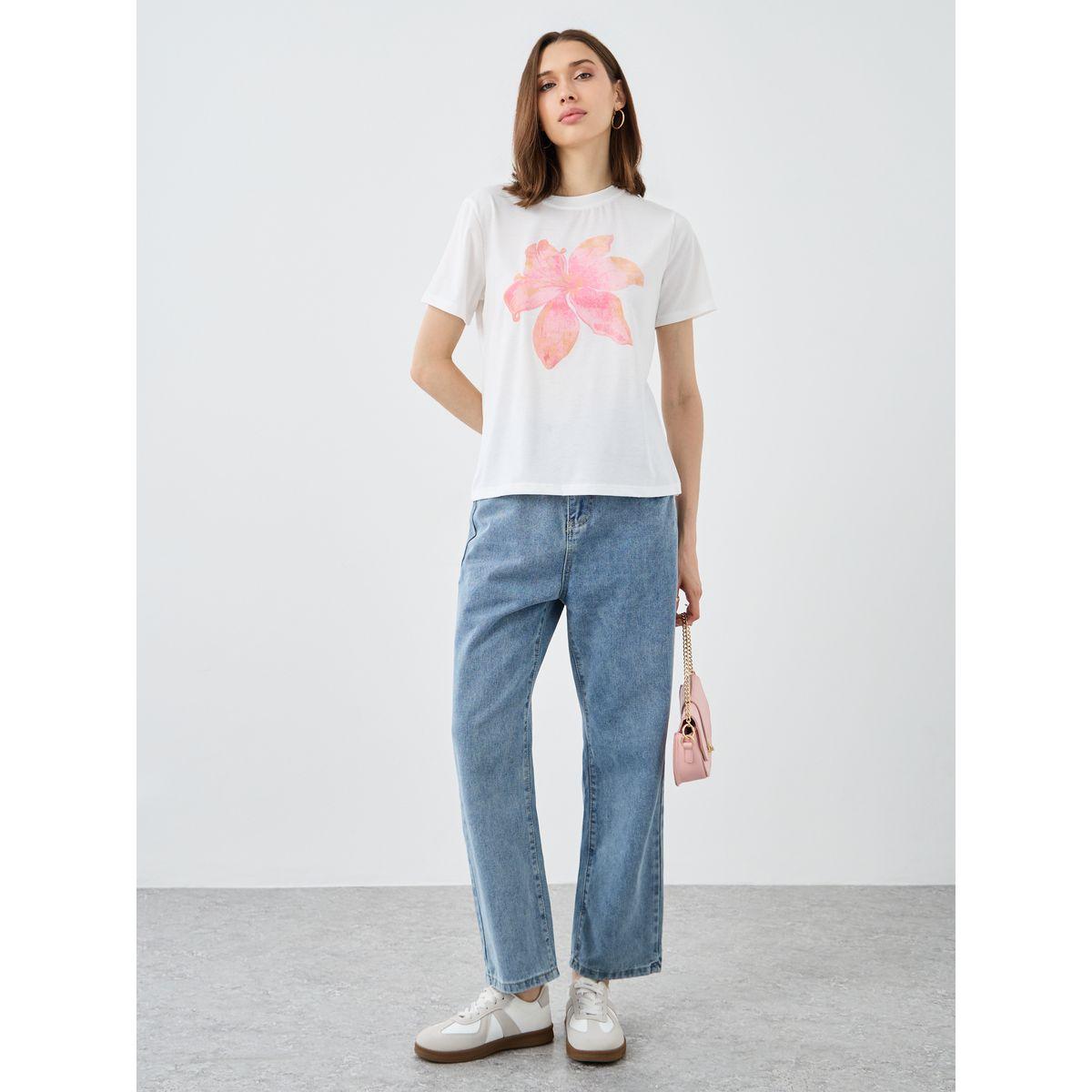 Styli Flower Printed Regular Fit T-Shirt-women-clothing-tshirts-image-2