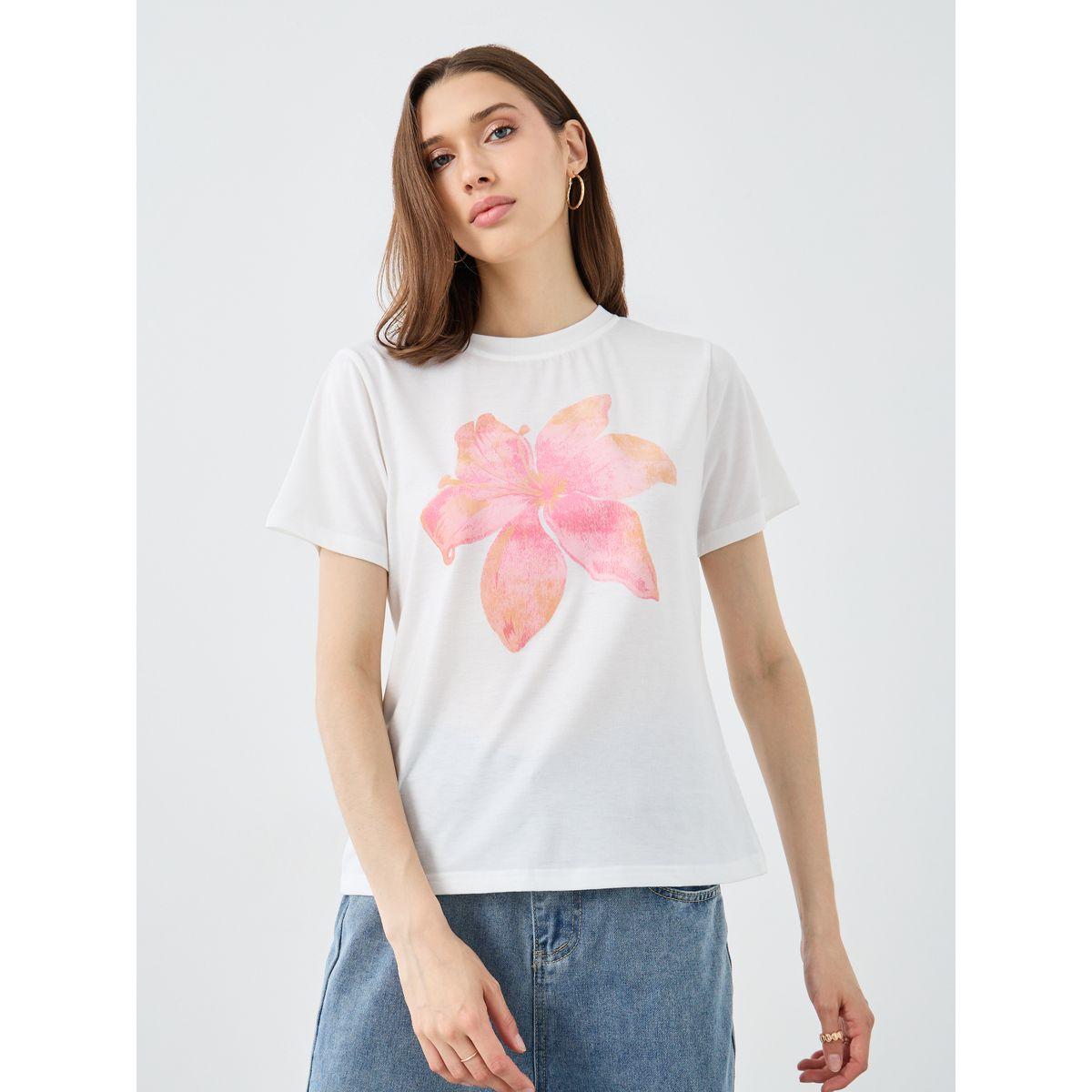 Styli Flower Printed Regular Fit T-Shirt-women-clothing-tshirts-image-3