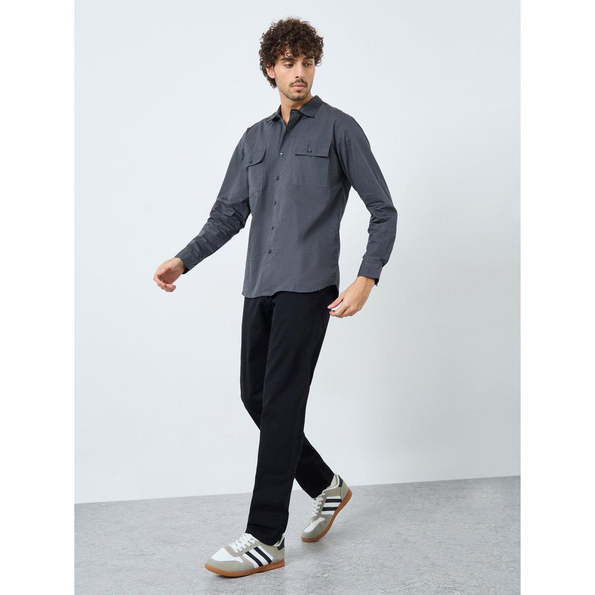 Styli Men Black Slim Fit Chino Pants-men-clothing-bottoms-trousersandchinos-trousers-image-2