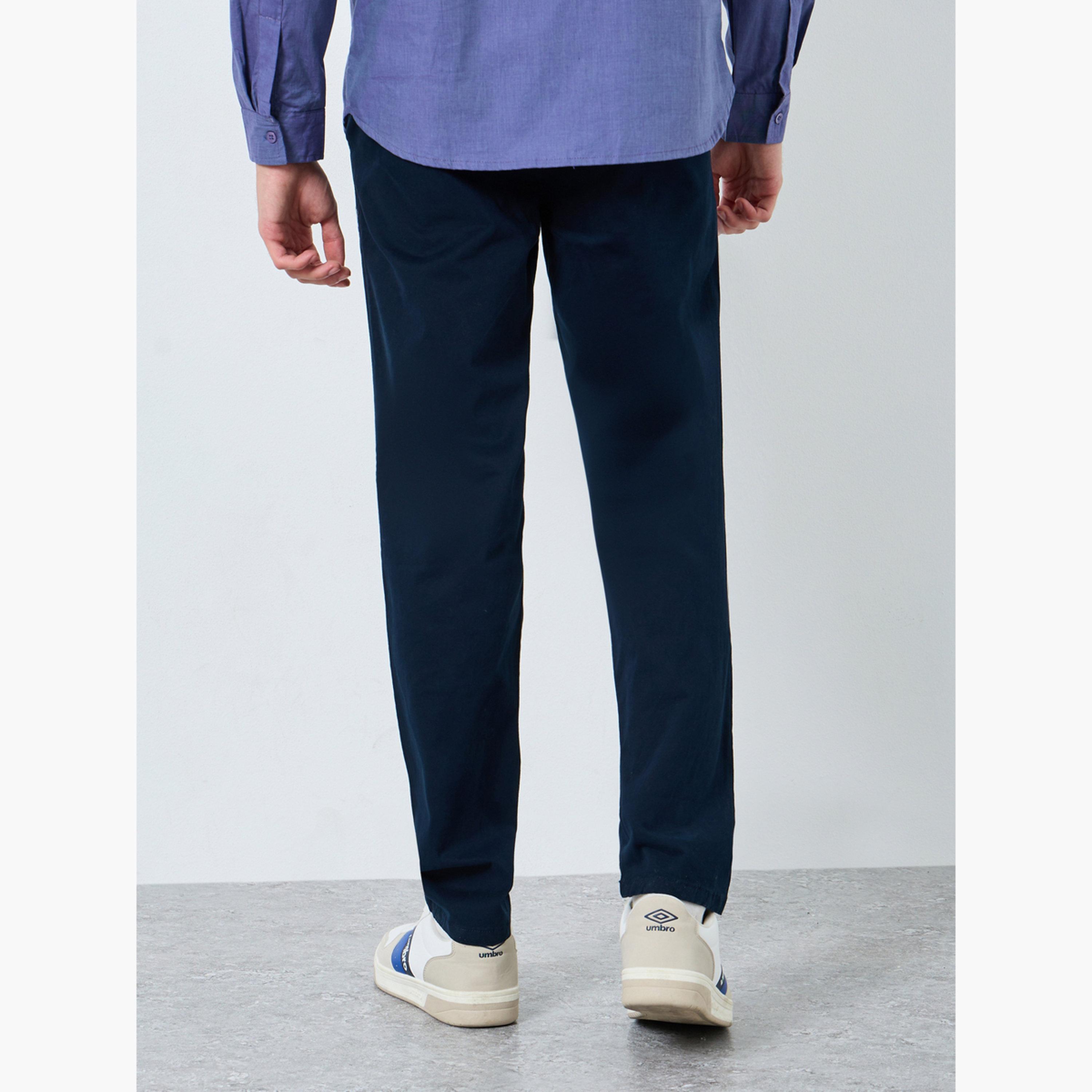 Styli Men Navy Blue Chinos Trousers-men-clothing-bottoms-trousersandchinos-chinos-image-3