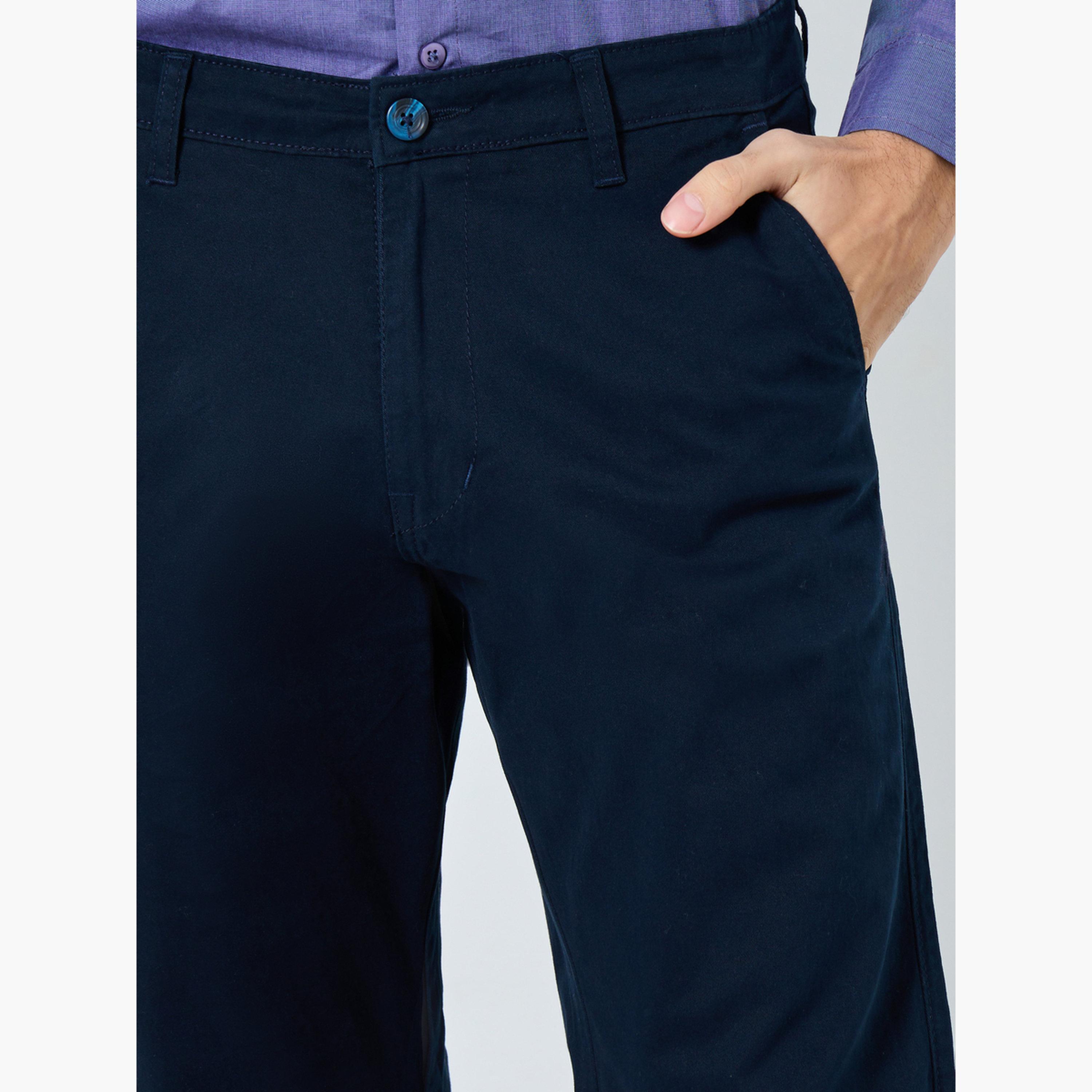 Styli Men Navy Blue Chinos Trousers-men-clothing-bottoms-trousersandchinos-chinos-image-4
