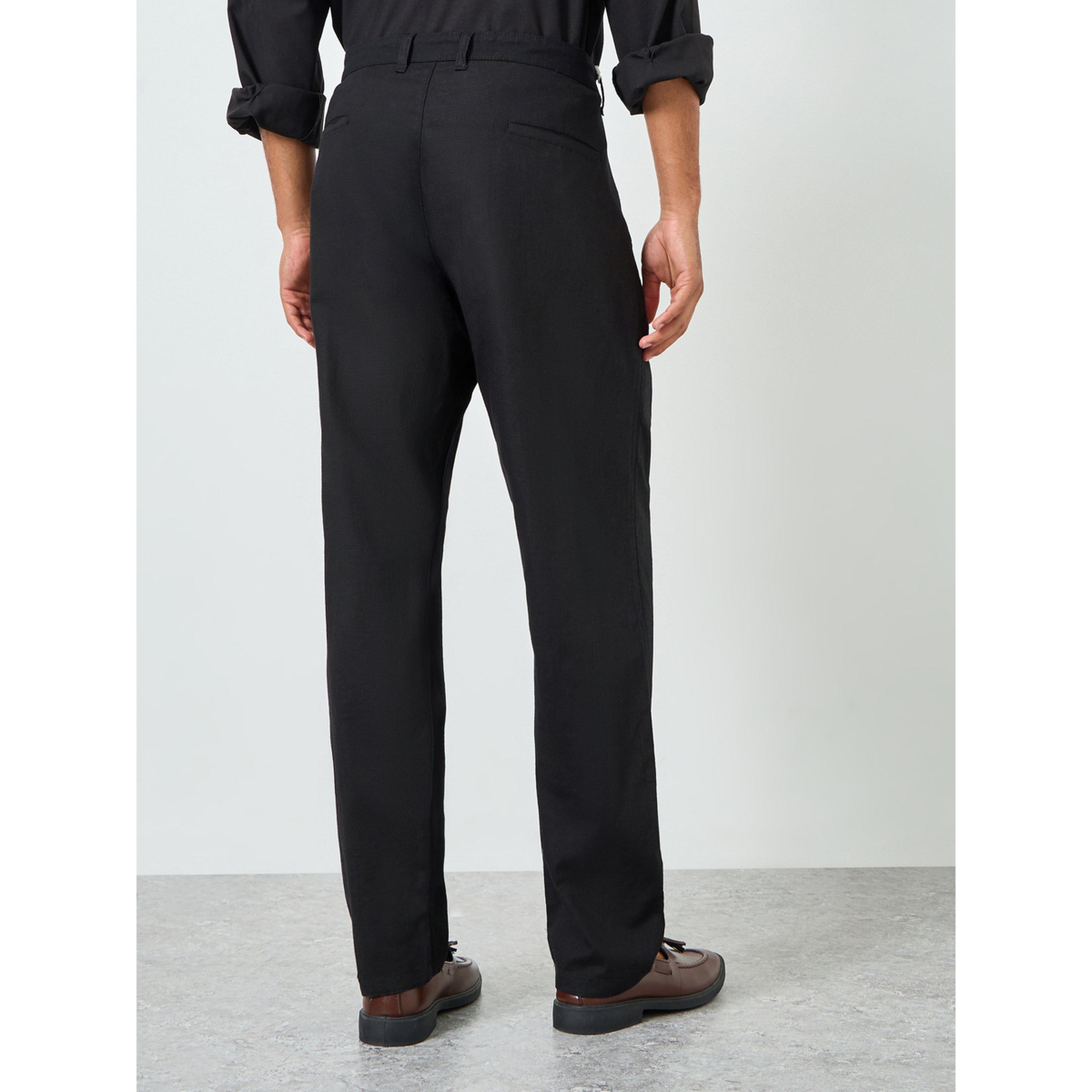 بنطال كتان بكسرات وقصة مستدقة للرجال-men-clothing-bottoms-trousersandchinos-trousers-image-4