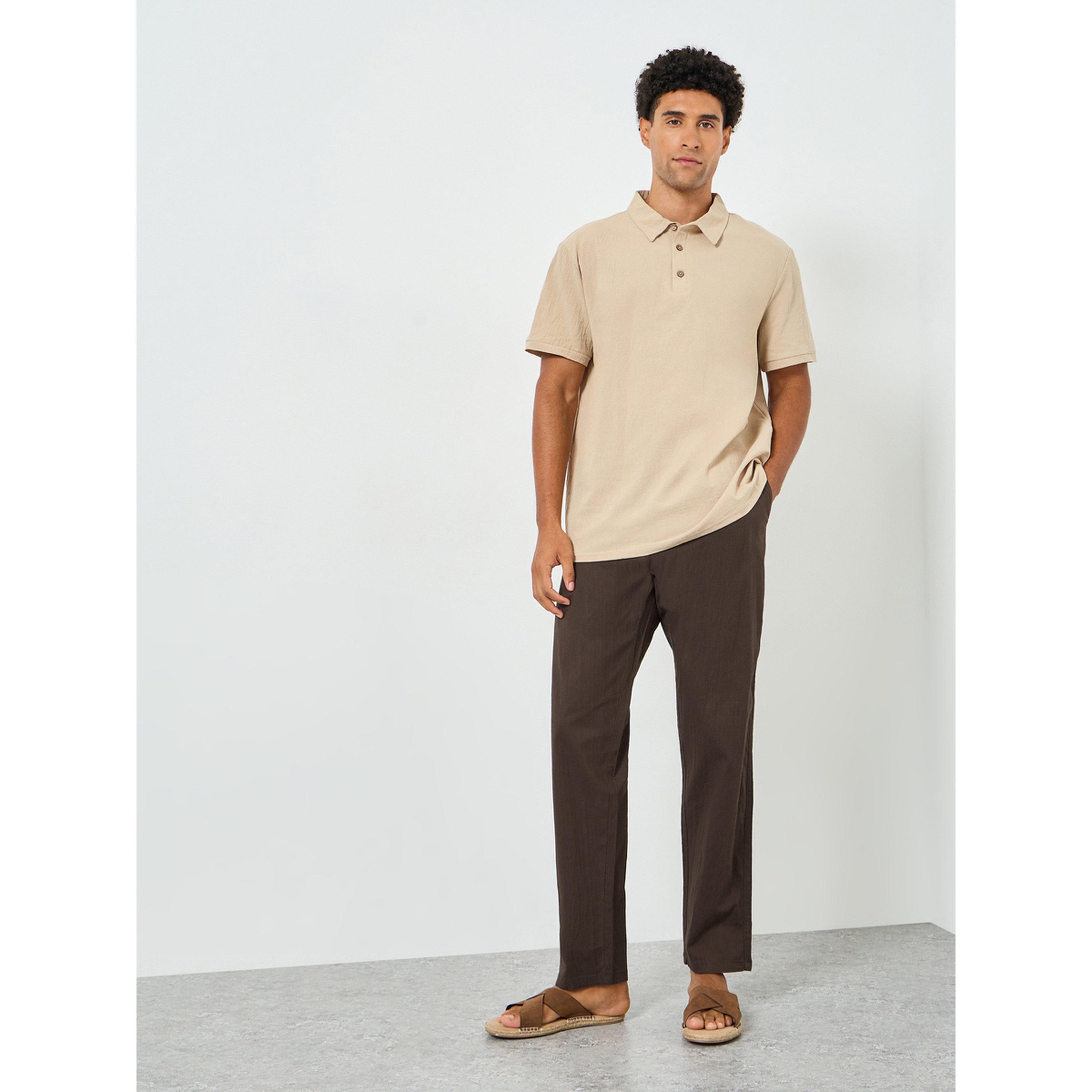 بنطال كتان بكسرات وقصة مستدقة للرجال-men-clothing-bottoms-trousersandchinos-trousers-image-2