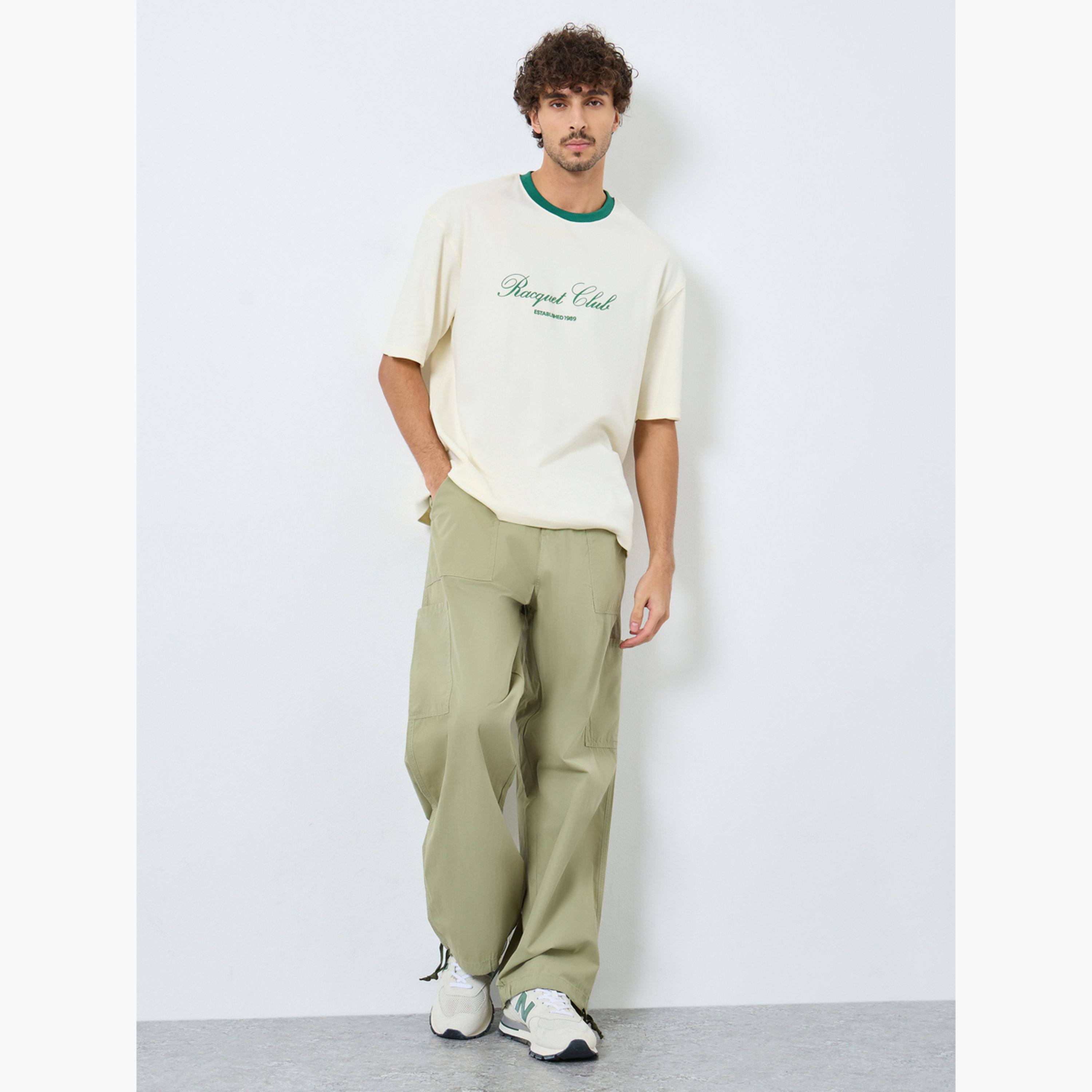 Styli Olive Green Relaxed Fit Cargo Pants-men-clothing-bottoms-joggers-image-2