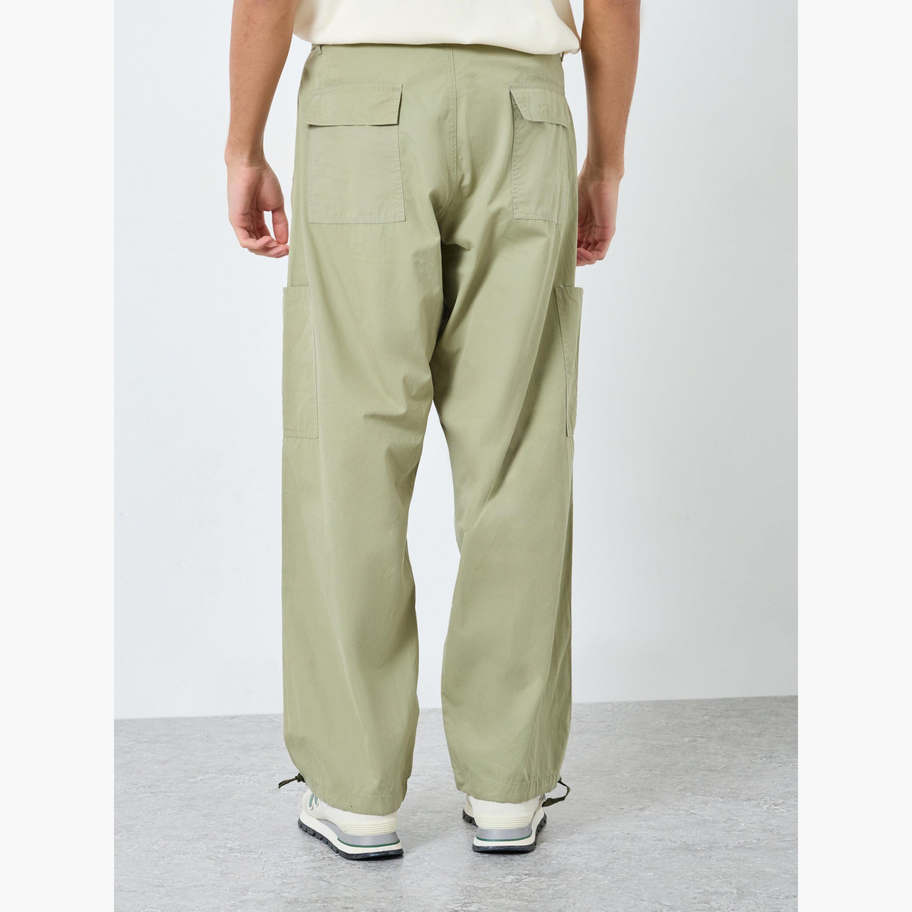 Styli Olive Green Relaxed Fit Cargo Pants-men-clothing-bottoms-joggers-image-3