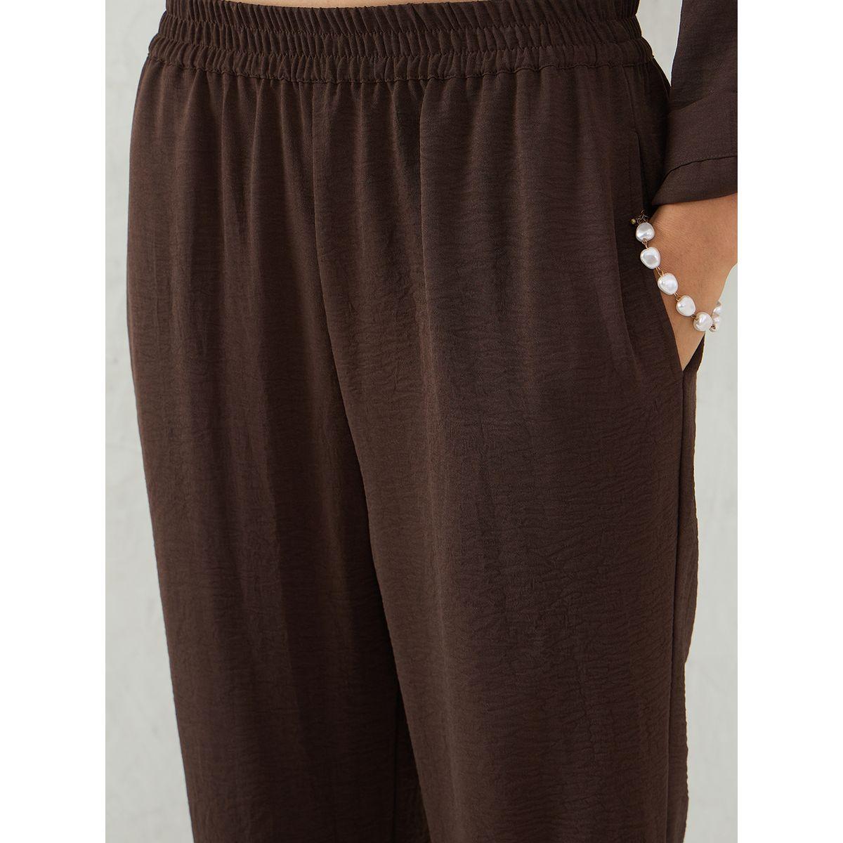 Femmella Brown Dual Pocket Shirt and Capri Co-Ords-women-clothing-coordsets-image-8