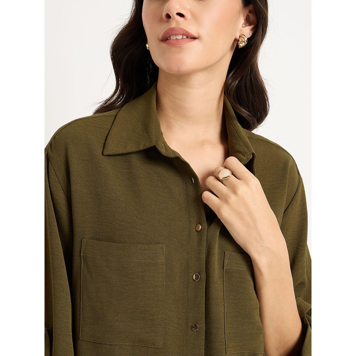 طقم منسق من بنطال كابري وبلوزة بتفاصيل جيوب-women-clothing-coordsets-image-4
