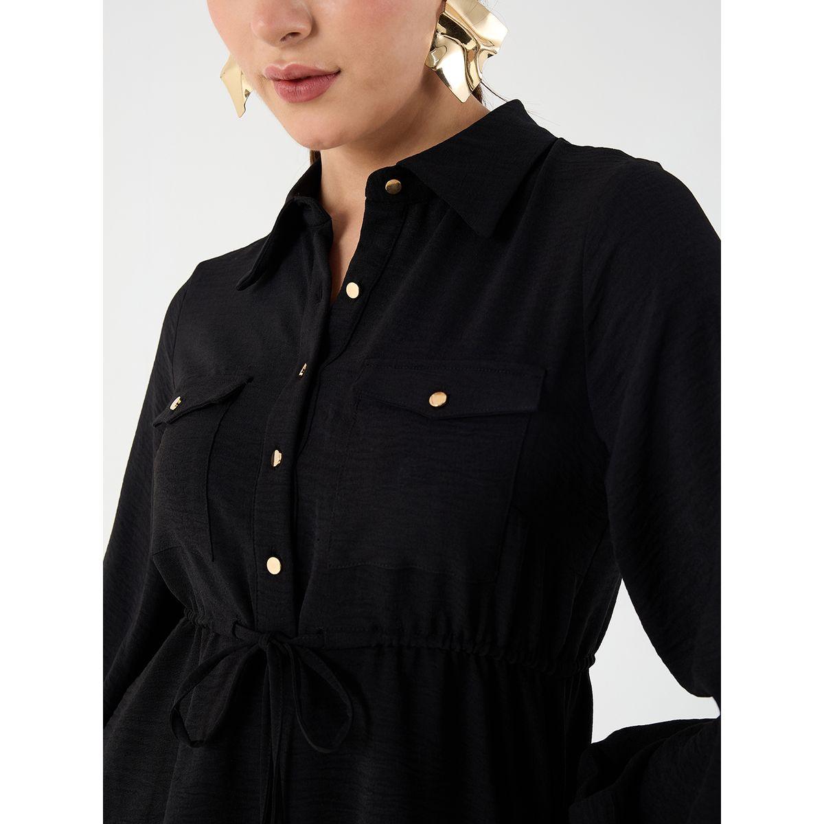 طقم منسق من بنطال وبلوزة بتفاصيل ربطة خصر-women-clothing-coordsets-image-4
