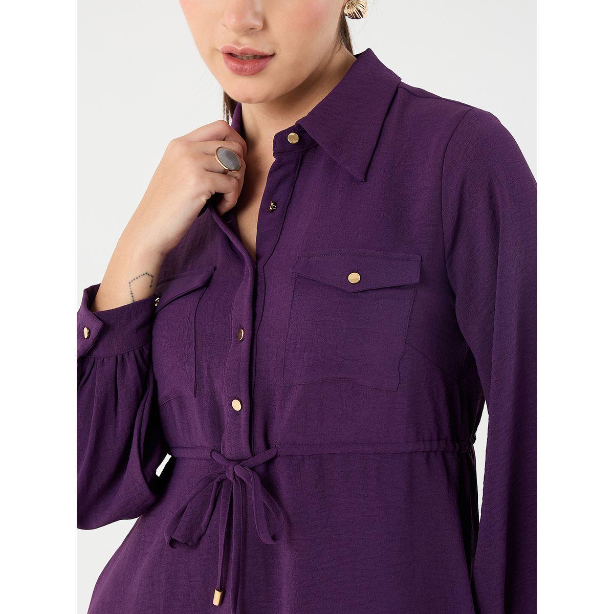 طقم منسق من بنطال وبلوزة بتفاصيل ربطة خصر-women-clothing-coordsets-image-4