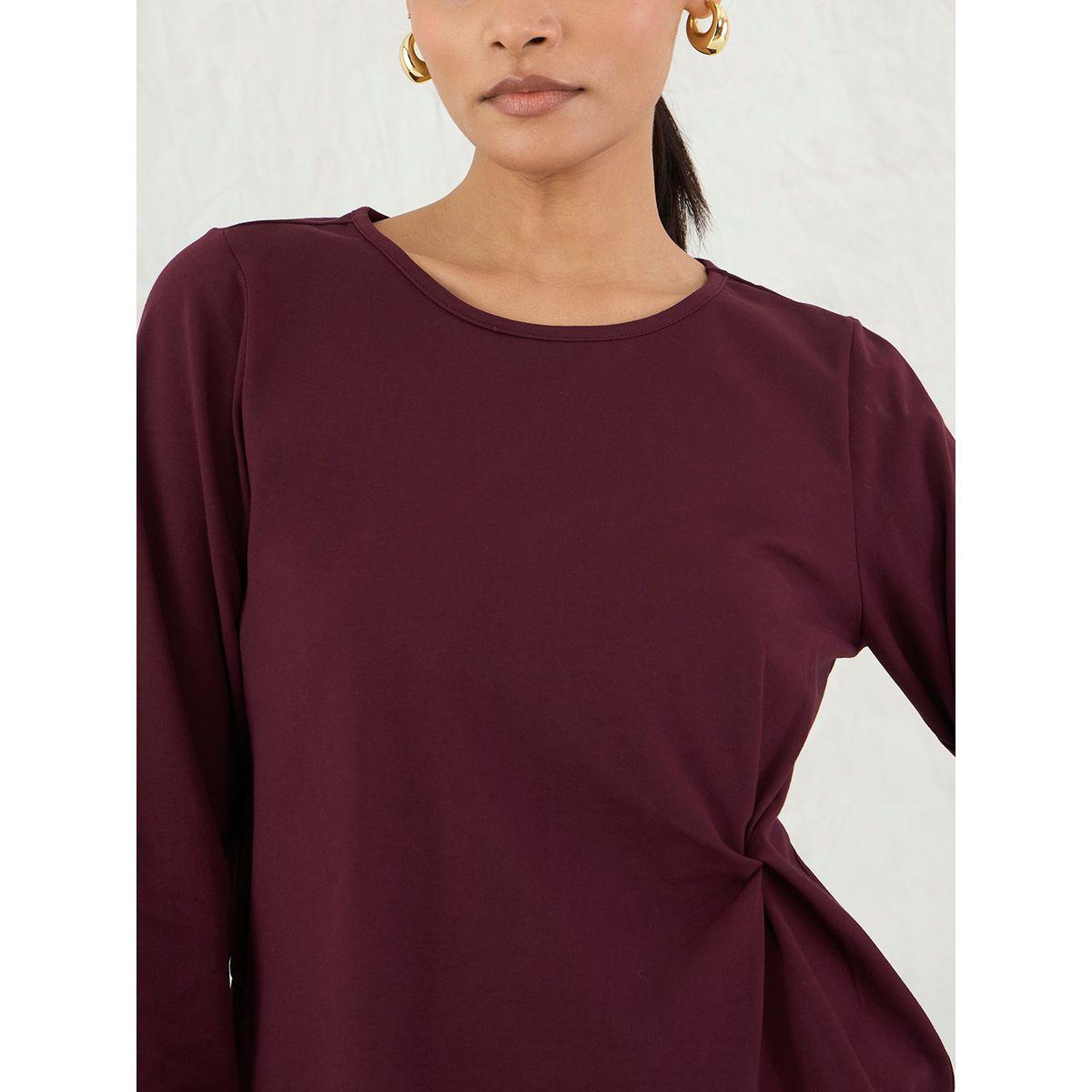 طقم منسق من بنطال وبلوزة بتفاصيل عُقدة-women-clothing-coordsets-image-4
