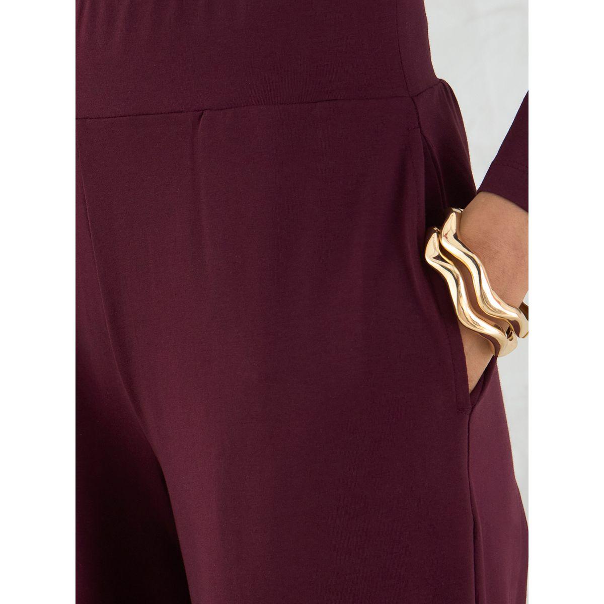 طقم منسق من بنطال وبلوزة بتفاصيل عُقدة-women-clothing-coordsets-image-8