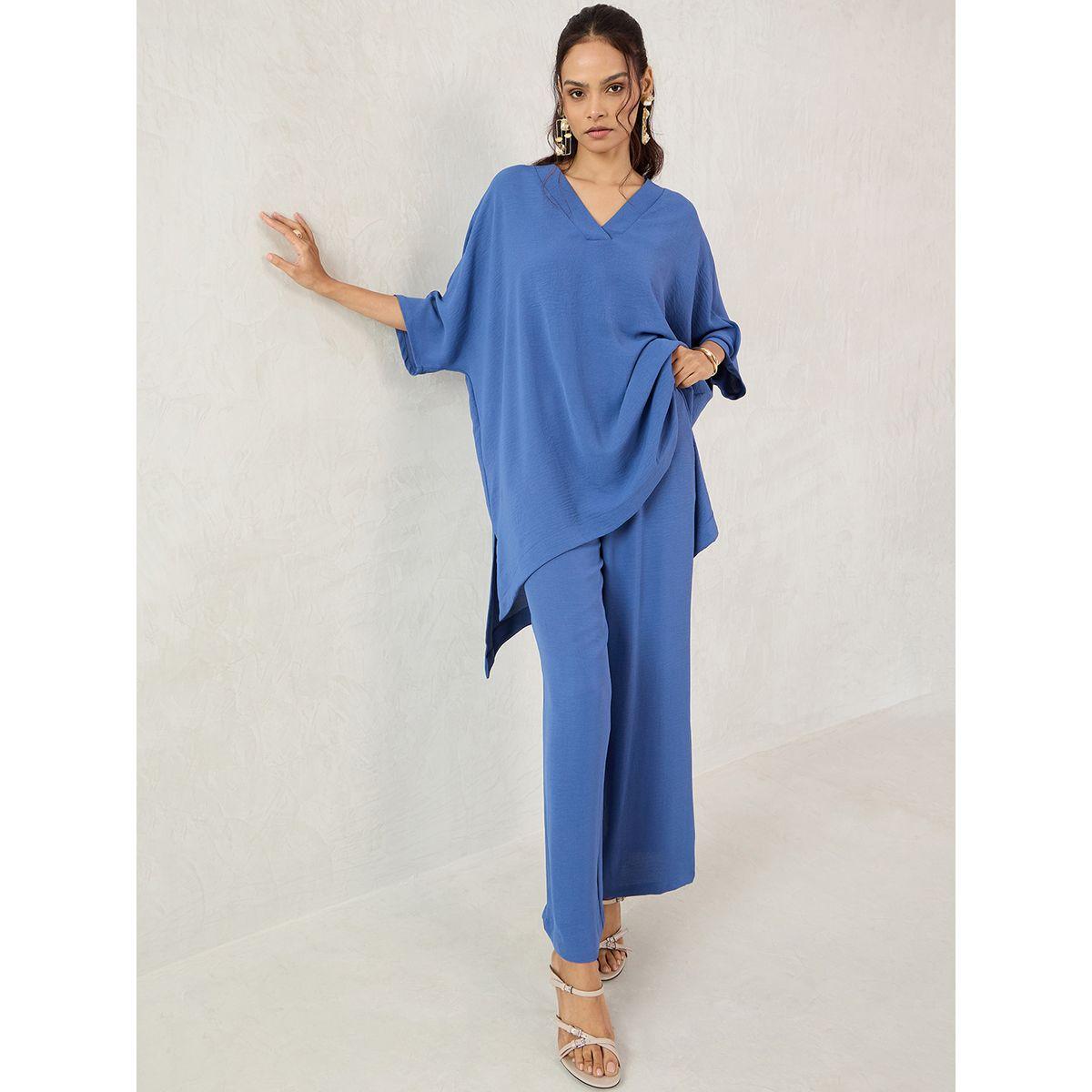 طقم منسق من بنطال وبلوزة طويلة-women-clothing-coordsets-image-5
