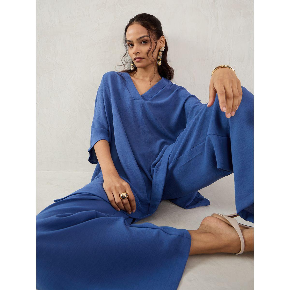 Femmella High-Low Hem Longline Top and Pants Co-Ords-women-clothing-coordsets-image-7