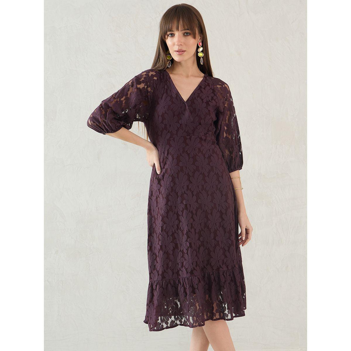 فستان ميدي بنمط لف مع تفاصيل دانتيل-women-clothing-dresses-image-1